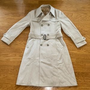 VINTAGE CROYDON NINO FLAIR TREVIRA WOOL BELTED MEN’S TRENCH COAT JACKET KHAKI